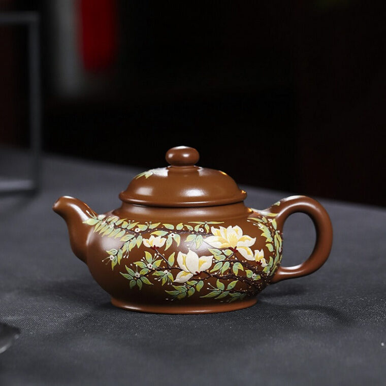Full Handmade Yixing Zisha Teapot [Chun Hua Qiu Shi] (Yi Jin  Zi Ni – 470ml)