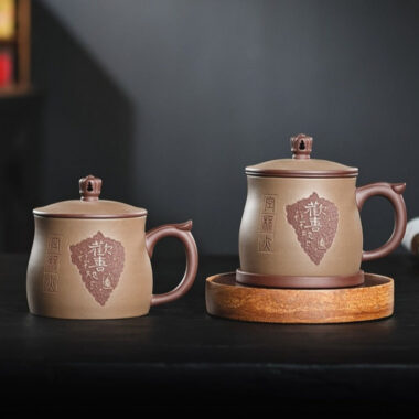 Yixing Zisha Tea Mug with Filter [Joy] (Zi Ni / Duan Ni – 460ml)