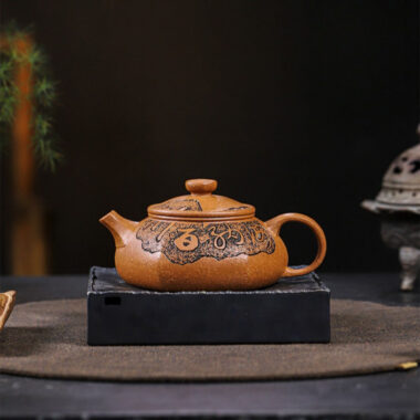 Full Handmade Yixing Zisha Teapot [Fu Yun Ren Sheng] (Jin Jiang Po Ni – 260ml)