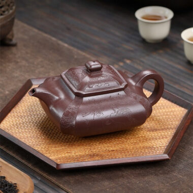 Full Handmade Yixing Zisha Teapot [Ju Fu] (Zi Ni – 450ml)