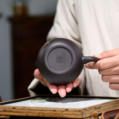 Yixing Zisha Teapot [Bamboo Xishi] (Hei Ni – 230ml)