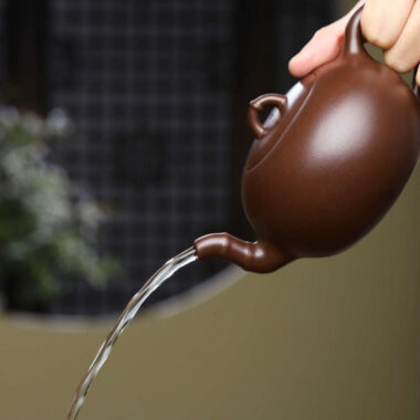 Full Handmade Yixing Zisha Teapot [Yuan Zhu Pot] (Zi Ni – 360ml)