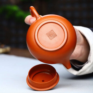 Full Handmade Yixing Zisha Teapot [Fanggu Pot] (Zhao Zhuang Zhu Ni – 160ml)