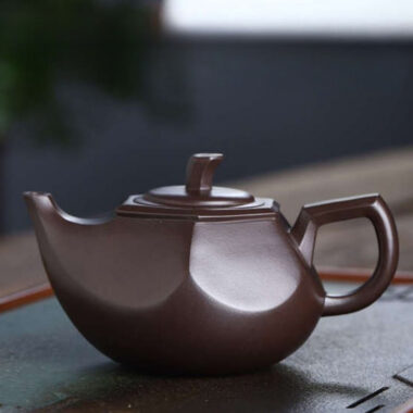 Full Handmade Yixing Zisha Teapot [Liufang Yandou Pot] (Lao Zi Ni – 160ml)