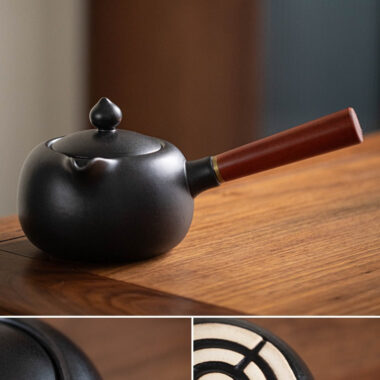 Retro Ceramic Direct Fire Teapot [Bao Lian Side Handle Pot] 520ml