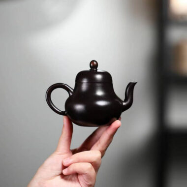 Yixing Zisha Teapot [Si Ting] (Dahongpao Ashed Black – 170ml)