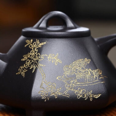 Full Handmade Yixing Zisha Teapot [Liufang Shi Piao Pot] (Shi Huang – 280ml)