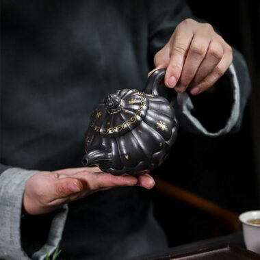 Full Handmade Yixing Zisha Teapot [Piao Hua Jin Ling] (Tian Qing Ni – 270ml)