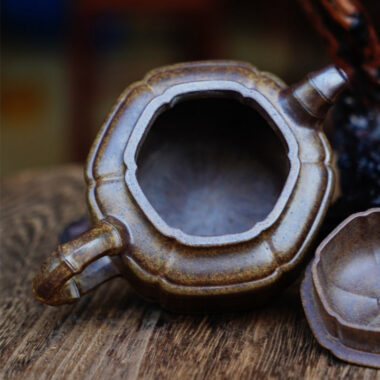 Full Handmade Yixing Zisha Teapot [Liufang Zhu Gu Pot] (Qing Duan Ni Firewood Fired – 200ml)