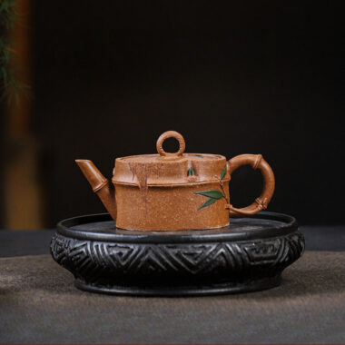 Full Handmade Yixing Zisha Teapot [Zhu Jie Pot] (Jin Jiang Po Ni – 90ml)