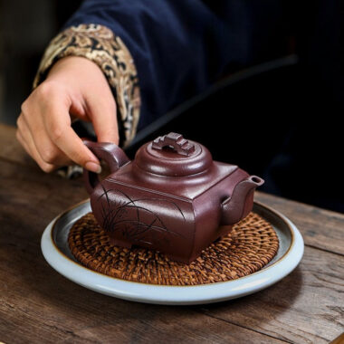 Full Handmade Yixing Zisha Teapot [Sifang Chang Le] (Zi Ni – 300ml)