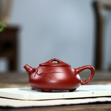 Yixing Zisha Teapot [Bamboo Jingzhou Shi Piao] (Dahongpao – 200ml)