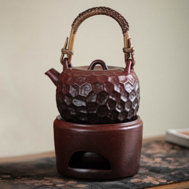 Retro Ceramic Direct Fire Teapot [Tiliang Hammer Pattern Pot] 600ml