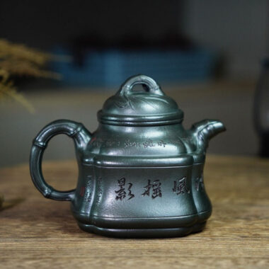 Full Handmade Yixing Zisha Teapot [Bamboo Pot] (Long Bei Qing – 320ml) (Rare Clay Type / Last Piece)