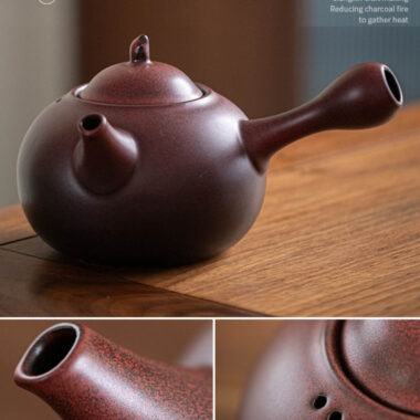 Retro Ceramic Direct Fire Teapot [Ling Xiang Side Handle Pot] 800ml