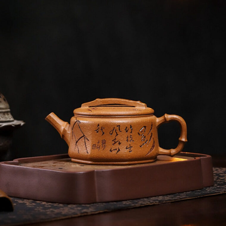Full Handmade Yixing Zisha Teapot [Zhu Ying] (Jin Jiang Po Ni – 280ml)