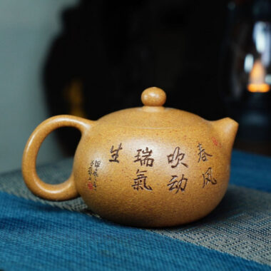 Full Handmade Yixing Zisha Teapot [Xishi Pot] (Wucai Lao Duan Ni – 250ml)