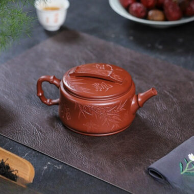 Full Handmade Yixing Zisha Teapot [Bamboo Hanwa] (Hong Pi Long – 320ml)