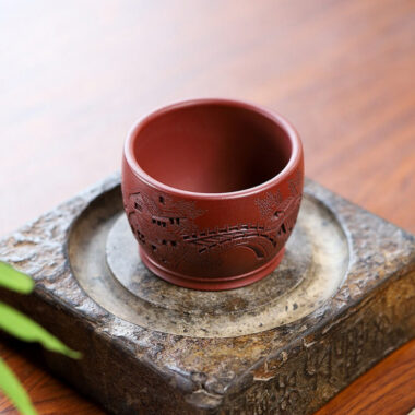 Handmade Yixing Zisha Master Tea Cup [Jiangnan River Town]  (Zi Ni – 170ml)
