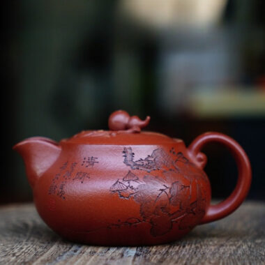 Full Handmade Yixing Zisha Teapot [Good Fortune & Prosperity Pot] (Zhu Ni – 200ml)