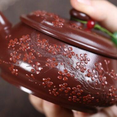 Yixing Zisha Teapot [Plum Blossom Ming Lu] (Zi Zhu Ni – 210ml)