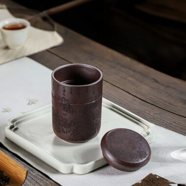 Master Handmade Yixing Zisha Travel Tea Cup [Xian Ju] (Zi Ni – 150ml)