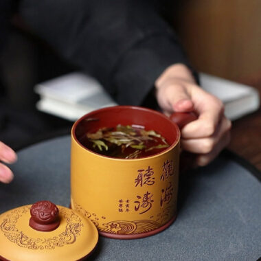 Yixing Zisha Tea Mug [Guanhai Tingtao] (Huangjin Duan Ni / Zi Ni – 500ml)