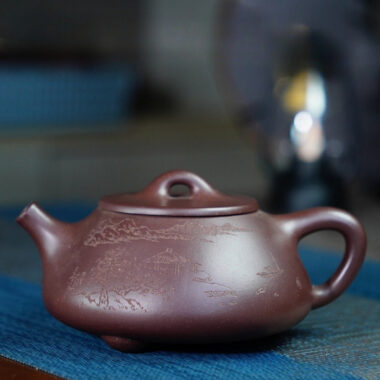 Full Handmade Yixing Zisha Teapot [Jingzhou Shi Piao Pot – Fragrance] (Zi Ni – 300ml)