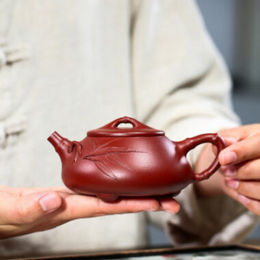 Yixing Zisha Teapot [Bamboo Jingzhou Shi Piao] (Dahongpao – 200ml)