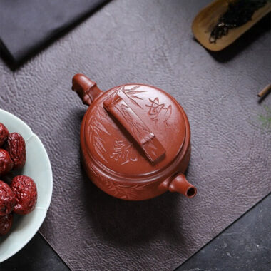 Full Handmade Yixing Zisha Teapot [Bamboo Hanwa] (Hong Pi Long – 320ml)
