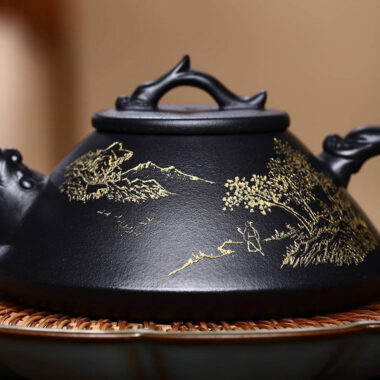 Full Handmade Yixing Zisha Teapot [Long Piao Pot] (Shi Huang – 200ml)