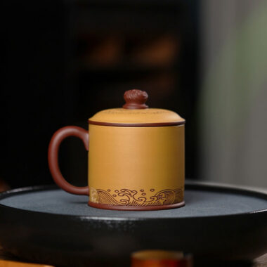 Yixing Zisha Tea Mug [Guanhai Tingtao] (Huangjin Duan Ni / Zi Ni – 500ml)