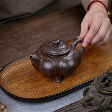 Full Handmade Yixing Zisha Teapot [Sanzu Ruyi] (Baoshan Zi Ni – 300ml)