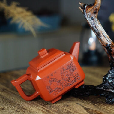 Full Handmade Yixing Zisha Teapot [Sifang Pot] (Zhu Ni – 260ml)