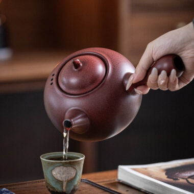 Retro Ceramic Direct Fire Teapot [Ling Xiang Side Handle Pot] 800ml