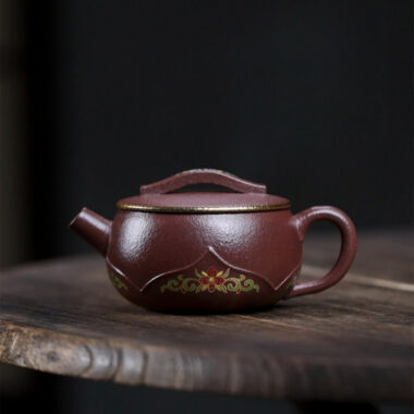 Full Handmade Yixing Zisha Teapot [Bamboo Lotus] (30 Mu Zi Ni – 170ml)