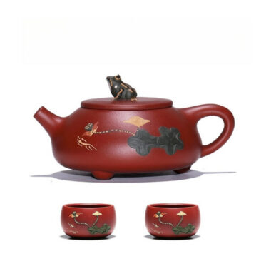 Yixing Zisha Teapot Set [Lotus Pond Moonlight] (Dahongpao – 260ml)