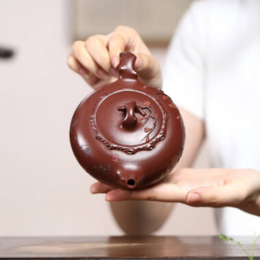 Full Handmade Yixing Zisha Teapot Set [Guan Yun Ting Tao] (Di Cao Qing – 300ml)