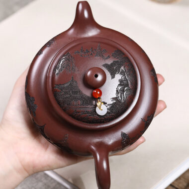 Yixing Zisha Teapot [Shanshui Fanggu] (Zi Ni – 400ml)