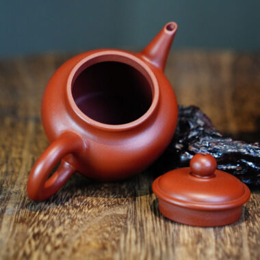 Full Handmade Yixing Zisha Teapot [Man Sheng Shui Ping Pot] (Dahongpao – 90ml)