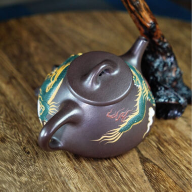Full Handmade Yixing Zisha Teapot [Dragon Ziye Shi Piao Pot] (Lao Zi Ni – 360ml)