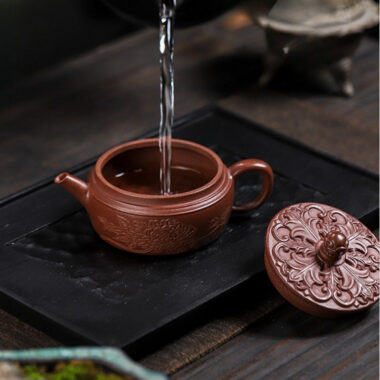 Full Handmade Yixing Zisha Teapot [Shengshi Huakui] (Zi Ni – 240ml)
