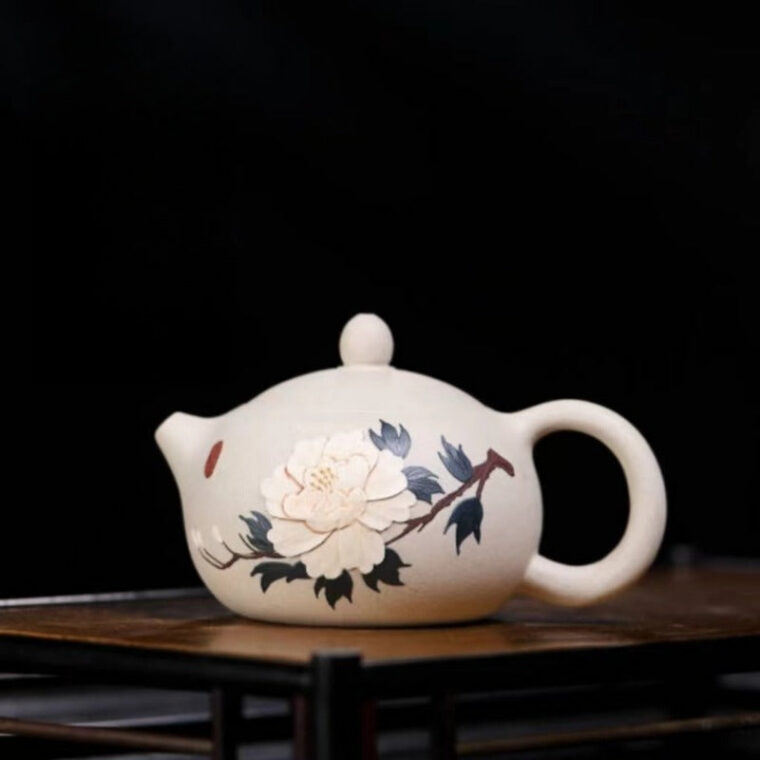 Yixing Zisha Teapot [Peony Xishi] (Bai Duan Ni – 230ml)
