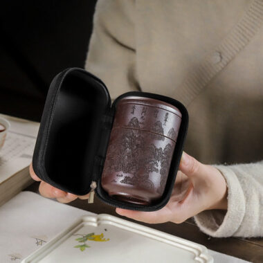Master Handmade Yixing Zisha Travel Tea Cup [Xian Ju] (Zi Ni – 150ml)
