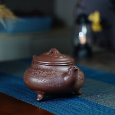 Full Handmade Yixing Zisha Teapot [Feng Wu Jiu Tian Pot] (Zi Ni – 300ml)