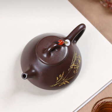 Yixing Zisha Teapot [Bamboo Shi Piao] (Zi Ni – 190ml)