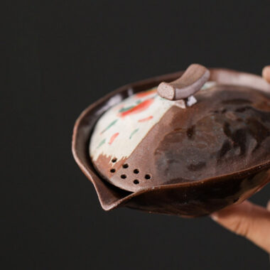 Firewood Fired Hand-painted Floral Ceramic Gaiwan / Fair Cup / Tea Cup