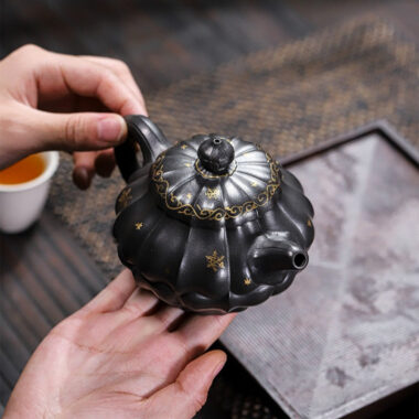 Full Handmade Yixing Zisha Teapot [Piao Hua Jin Ling] (Tian Qing Ni – 270ml)