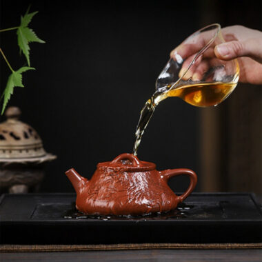 Full Handmade Yixing Zisha Teapot [Bamboo Happiness] (Hong Pi Long – 240ml)