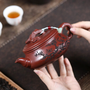 Yixing Zisha Teapot [Red Plum] (Long Xue Sha – 360ml)